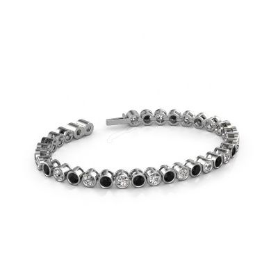 Tennis bracelet Allegra 4 mm 585 white gold black diamond 10.45 crt