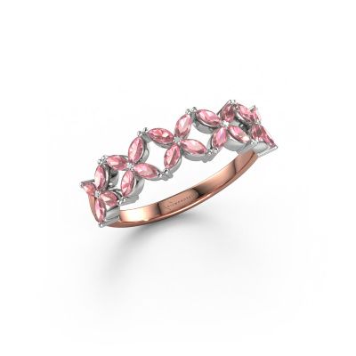 Ring Bree 585 rose gold tourmaline pink 3x1.5 mm