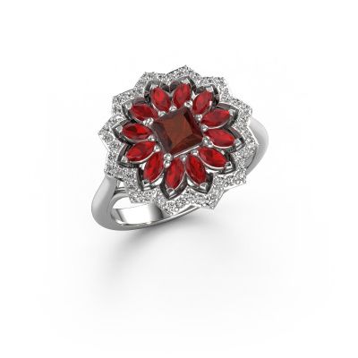 Verlobungsring Franka 950 Platin Granat 4 mm