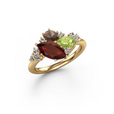 Ring Amanda 585 gold garnet 10x5 mm