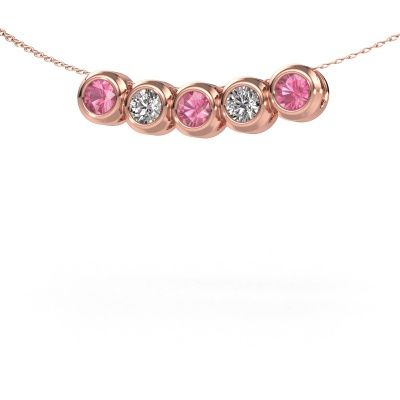 Necklace Kim 5 585 rose gold pink sapphire 4 mm