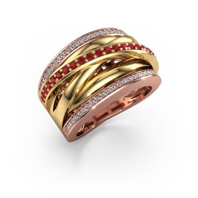 Ring Clair 2 585 rose gold ruby 1.5 mm