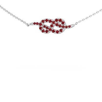 Necklace Infinity 1 585 white gold ruby 1.1 mm