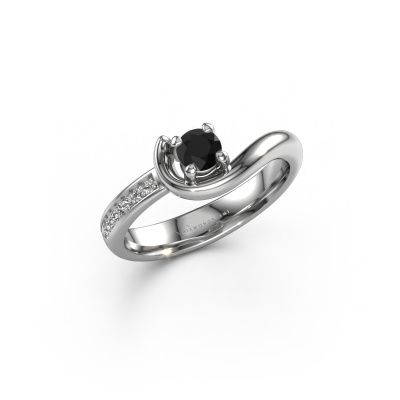 Bague de fiançailles Ceylin 585 or blanc diamant noir 0.30 crt