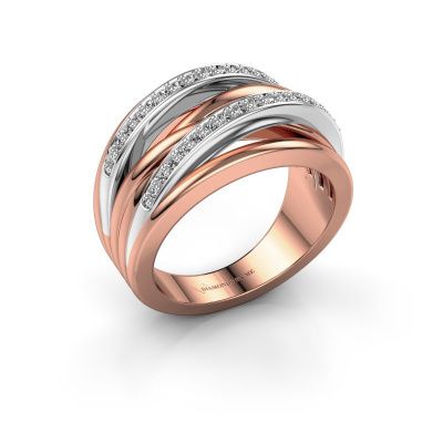 Ring Annabel 2 585 rosé goud diamant 0.24 crt