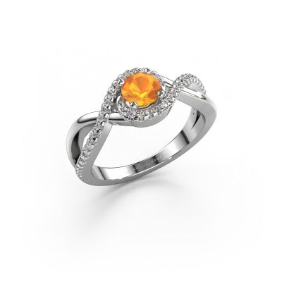 Bague de fiançailles Melody 950 platine citrine 5 mm