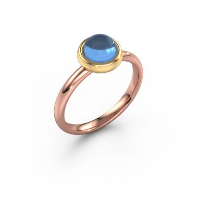 Ring Blossom 585 rose gold blue topaz 5 mm