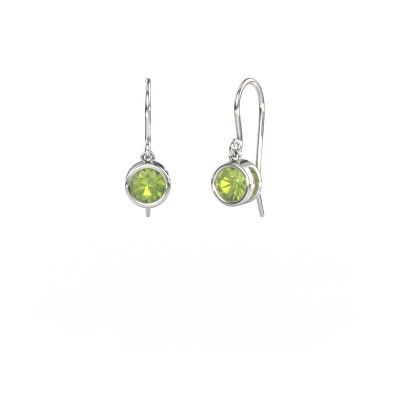 Boucles d'oreilles Lavon RND 950 platine péridot 5 mm