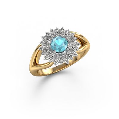 Ring Chasidy 1 585 gold blue topaz 5 mm