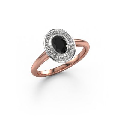 Verlobungsring Noud 1 OVL 585 Roségold Schwarz Diamant 0.71 crt