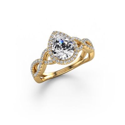 Engagement ring Dionne pear 585 gold lab grown diamond 1.36 crt
