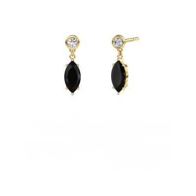 Pendants d'oreilles Lacey MRQ 585 or jaune diamant noir 2.60 crt