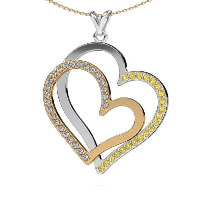 Necklace Cathy 585 white gold yellow sapphire 1.8 mm
