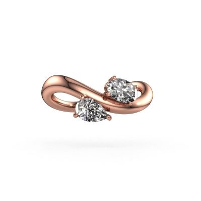Engagement ring Chloe OVL-PER 585 rose gold diamond 0.85 crt