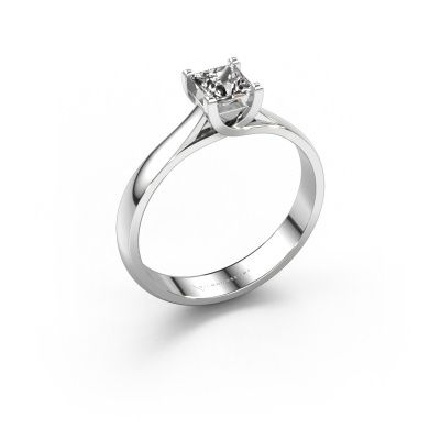 Bague de fiançailles Mia Square 950 platine zircone 4 mm