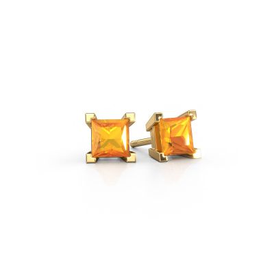 Stud earrings Ariane 585 gold citrin 5 mm