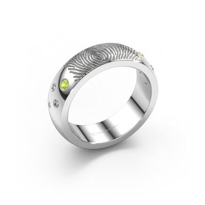 Ehering Minke 950 Platin ±6x2.3 mm Peridot