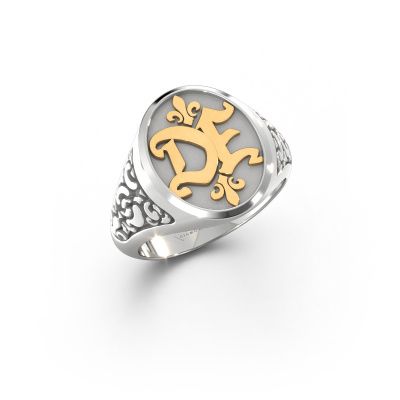 Monogram ring Brian 585 white gold
