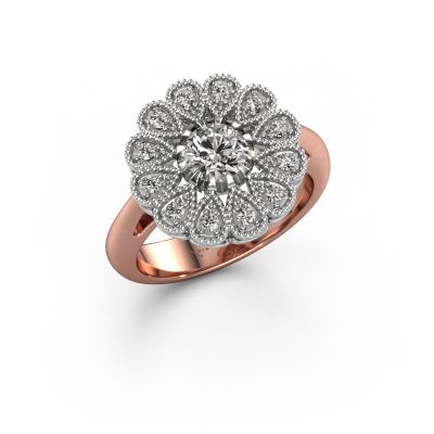Engagement ring Kaat 585 rose gold zirconia 5 mm