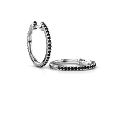 Hoop earrings Jackie 15 mm A 950 platinum black diamond 0.594 crt