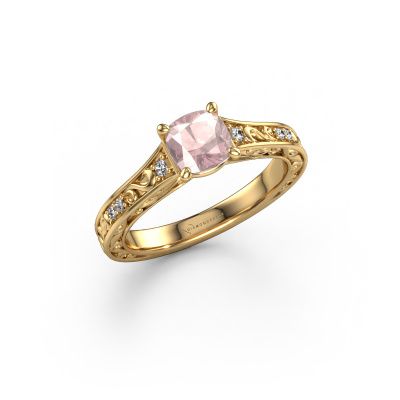 Engagement ring Mallory CUS 585 gold morganite champagne 5.5 mm