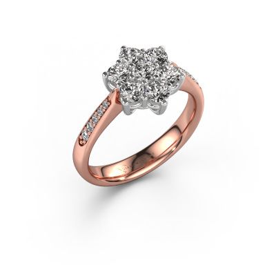 Verlovingsring Chantal 2 585 rosé goud lab-grown diamant 0.02 crt
