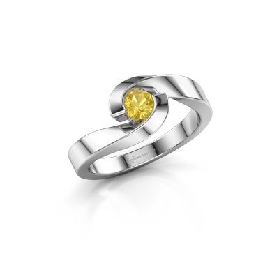 Ring Sheryl 585 Weißgold Gelb Saphir 4 mm