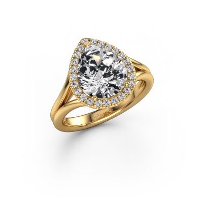 Engagement ring Verla pear 1 585 gold lab grown diamond 2.34 crt