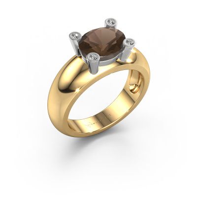 Ring Tamara OVL 585 gold smokey quartz 9x7 mm
