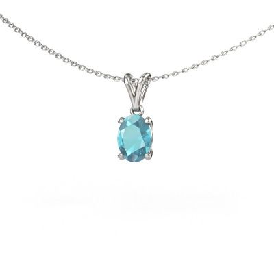 Hanger Sam OVL 950 platina blauw topaas 8x6 mm