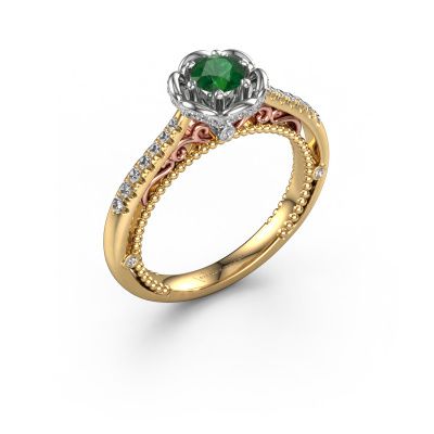 Engagement ring Abbey 585 gold emerald 4.2 mm