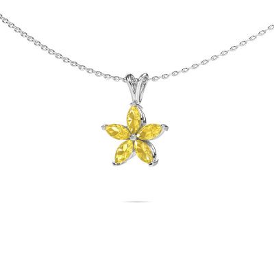 Anhänger Sylvana 585 Weißgold Gelb Saphir 5x2.5 mm