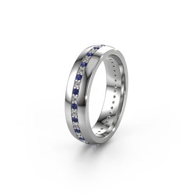 Wedding ring WH0103L25BP 950 platinum sapphire ±0.20x0.08 in