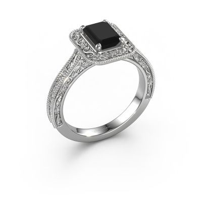 Verlobungsring Alice EME 950 Platin Schwarz Diamant 1.580 crt