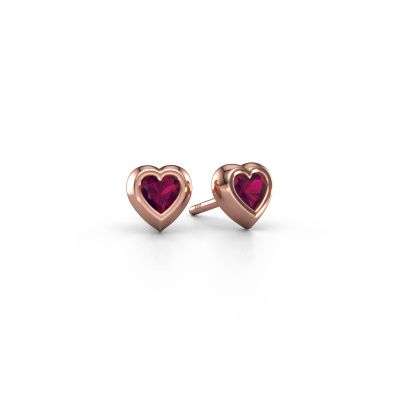 Stud earrings Charlotte 585 rose gold rhodolite 4 mm