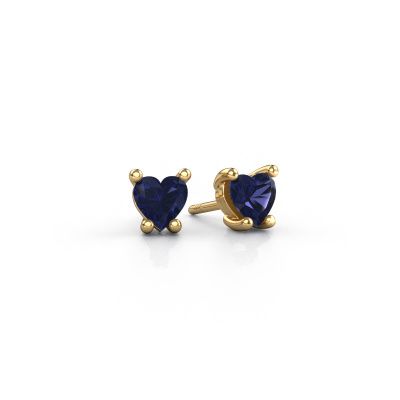 Boucles d'oreilles Sam Heart 585 or jaune saphir 5 mm