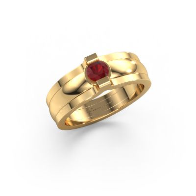 Ring Jade 585 gold ruby 4 mm