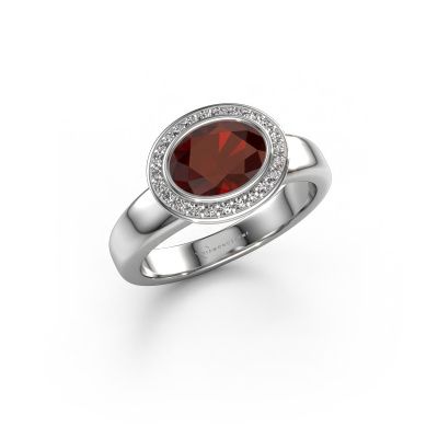Ring Salena 950 platinum garnet 8x6 mm