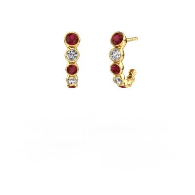 Clous d'oreilles Suzie 585 or jaune rubis 3.8 mm