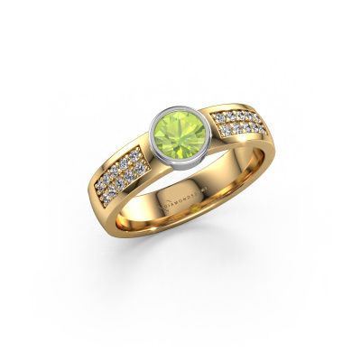 Engagement ring Ise 3 585 gold peridot 4.7 mm