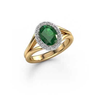 Engagement ring Verla ovl 1 585 gold emerald 8x6 mm