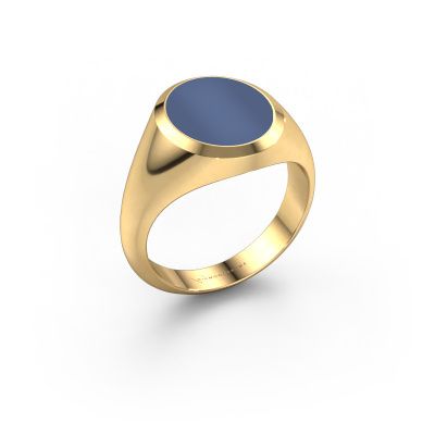 Signet ring Herman 3 585 gold blue sardonyx 13x11 mm