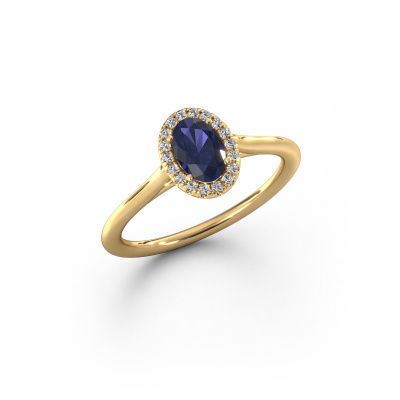 Engagement ring Seline ovl 1 585 gold sapphire 6x4 mm