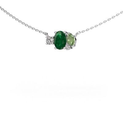 Pendant Frauke OVL 950 platinum emerald 7x5 mm