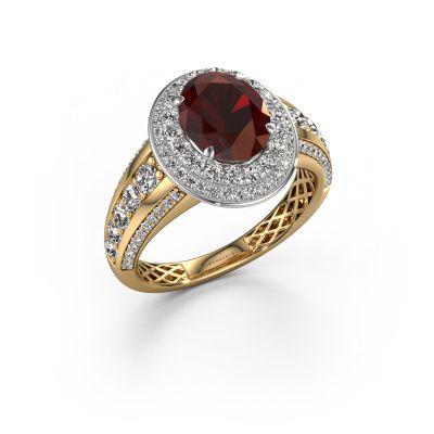 Engagement ring Nancie 585 gold garnet 9x7 mm