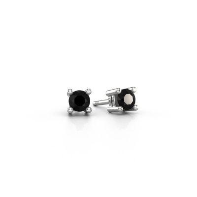 Clous d'oreilles Eline 950 platine diamant noir 0.60 crt