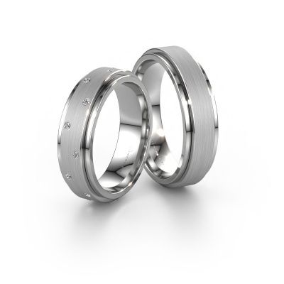 Alliances set WH2134LM ±5x2 mm 14 Carat or blanc diamant 0.008 crt