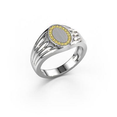 Bague pinky Marinus 950 platine saphir jaune 1.2 mm