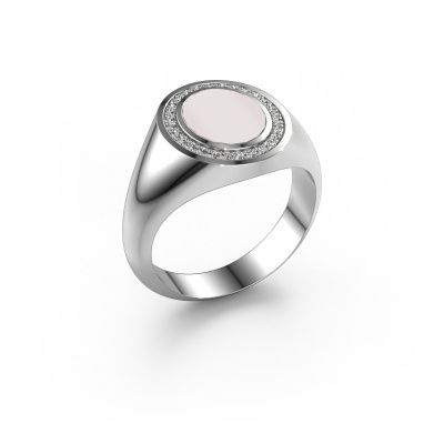 Bague pinky Adam 1 950 platine nicolo rouge 10x8 mm