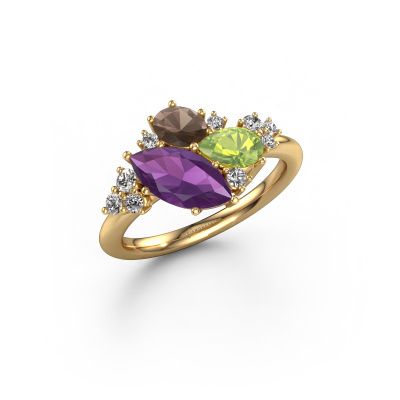 Ring Amanda 585 gold amethyst 10x5 mm